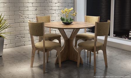 mesa de jantar 4 cadeiras redonda