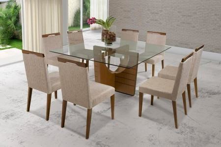 mesas de jantar com 8 cadeiras com tampa de vidro
