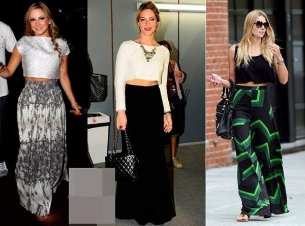 Você vai se apaixonar Looks com saia longa e cropped super na moda