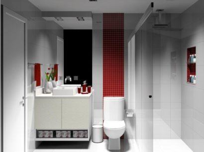 banheiros com pastilhas vermelhas