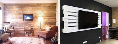 painel de tv de pallets