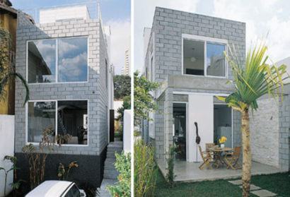 casas residencias de bloco de concreto decoracao fachada