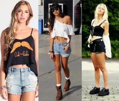 top cropped shorts curto