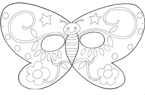 mascara formato borboleta para carnaval