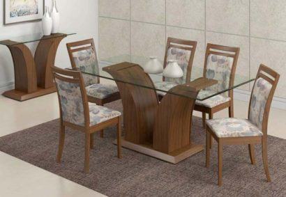 mesa de jantar com seis cadeiras