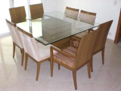 mesa de jantar quadrada de vidro