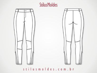 molde calça moletom feminina modelo montaria