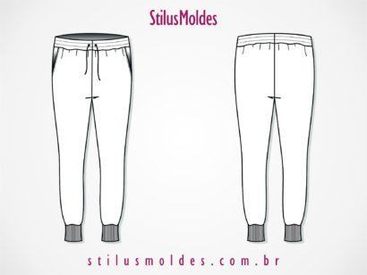 molde calça moletom feminina saruel skinny