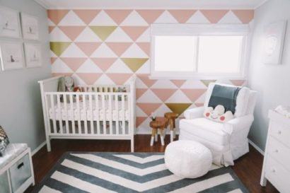 quartos de bebês modernos com papel de parede