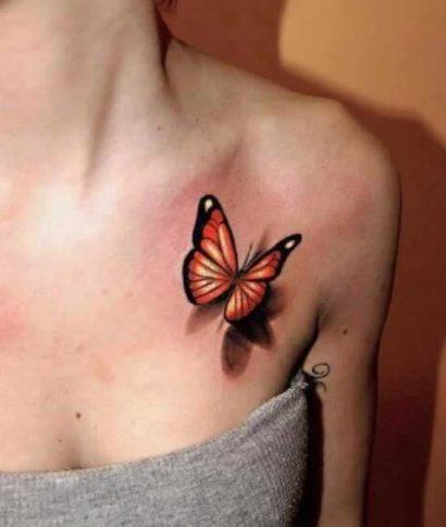 tattoo feminina 3d borboleta