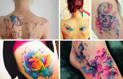tatuagens femininas coloridas pelo corpo