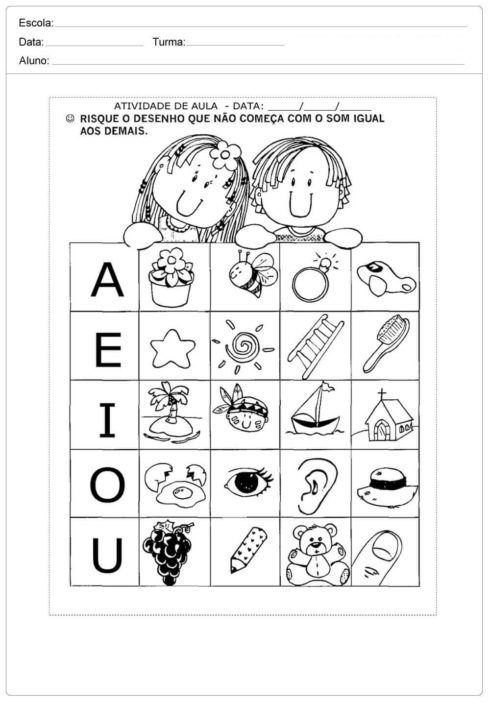 atividades com vogais atividade de aula 1 490x703
