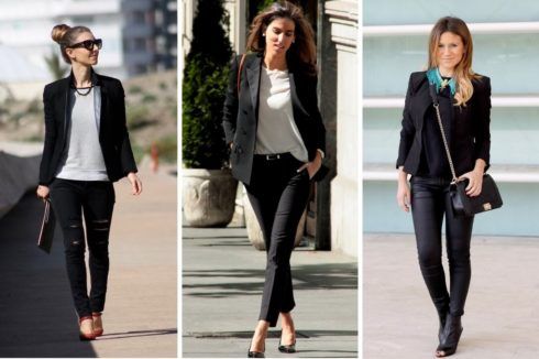 blazer com calça jeans feminina