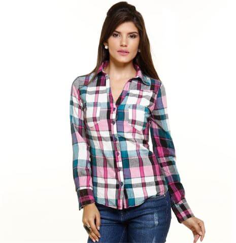 camisa feminina xadrez 1