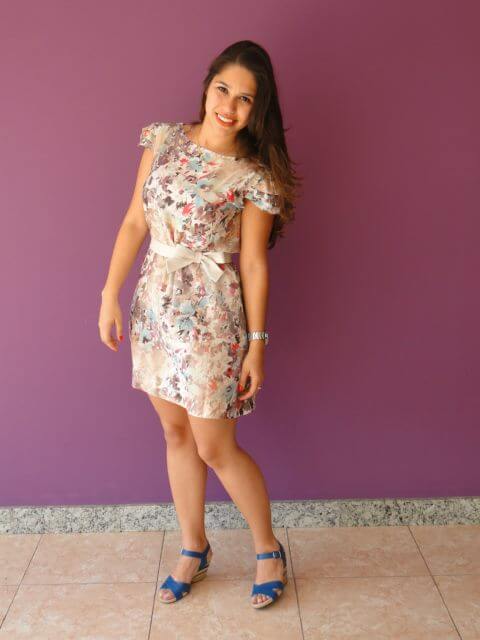 estampadinho vestido tubinho