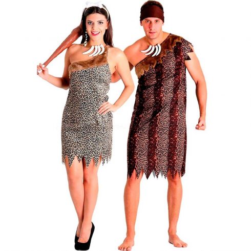 fantasia de casal homem e mulher das cavernas com colar 490x490