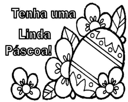 frase tenha uma linda pascoa para colorir