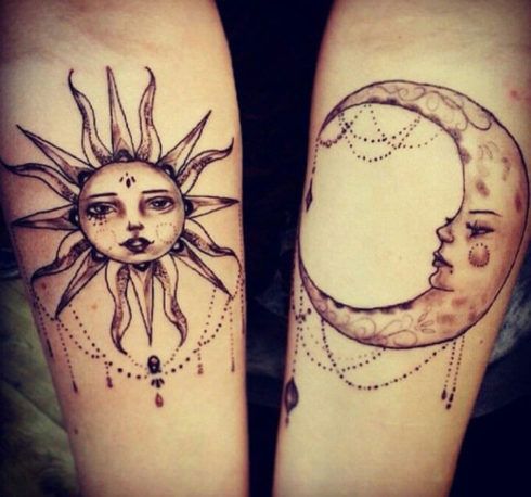 tattoo casal sol e lua 490x458