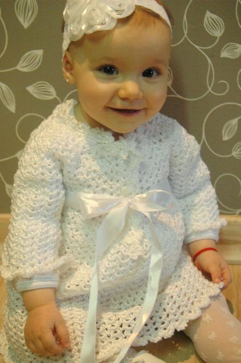 vestido de bebe de croche manga longa 490x737