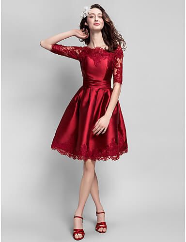 vestidos de formatura ate o joelho vermelho