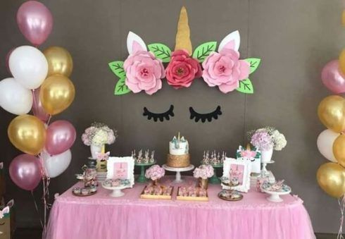 decoração cha de bebe unicornio 1 490x339