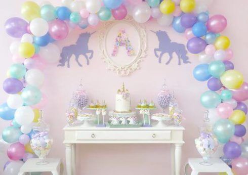 decoração cha de bebe unicornio 3 490x346