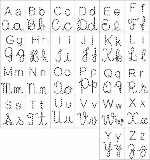 Exercícios de coordenação motora com as letras do alfabeto