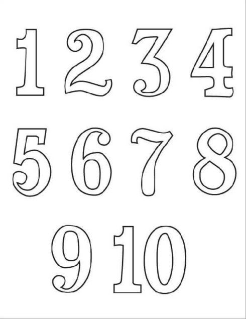 números de 1 a 10 para colorir 490x635