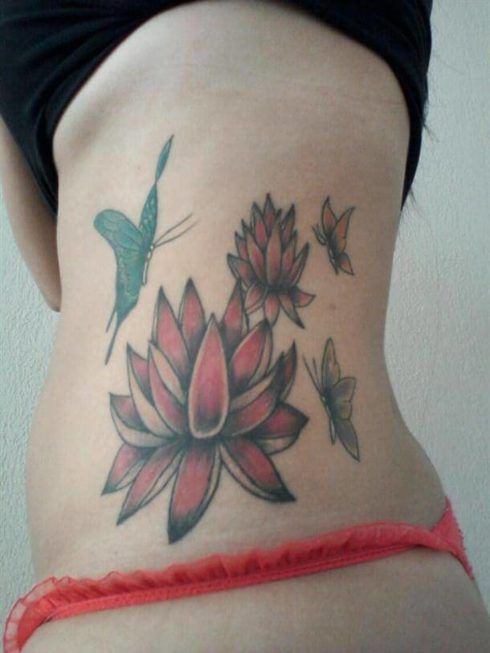 tatuagem flor de lotus na barriga 2 490x653