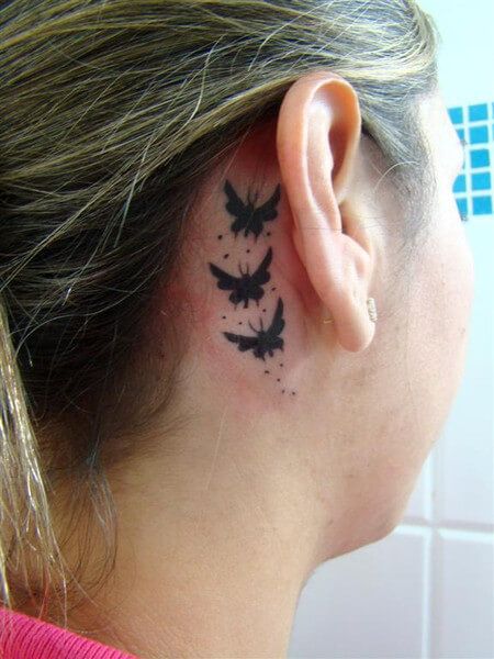 tatuagem borboleta atras da orelha 2
