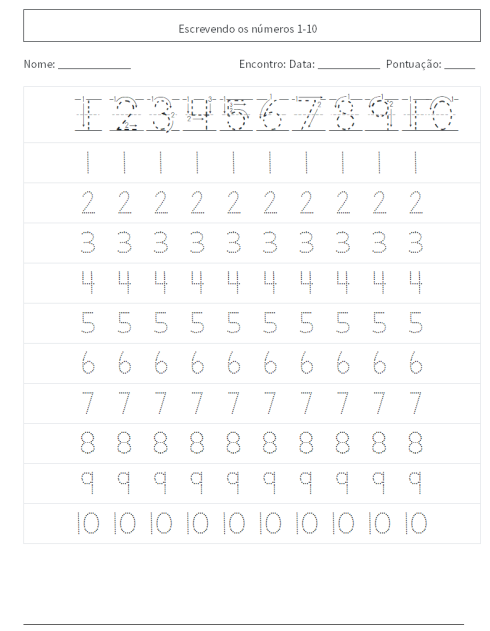 numeros de 1 a 10 para caligrafar 490x631