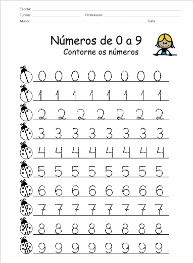 numeros de 1 a 10 para contornar