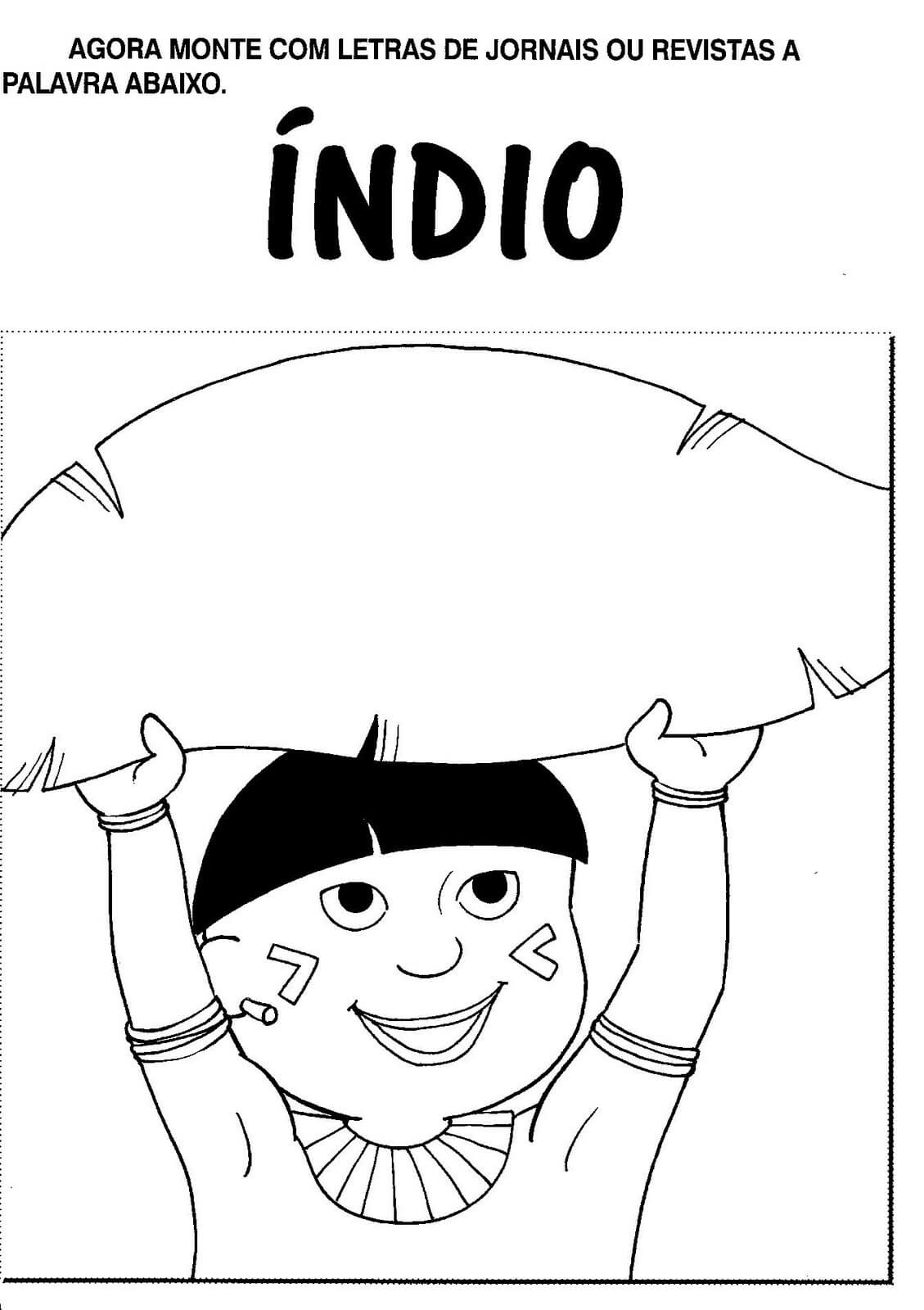 Atividades sobre o dia do Índio para Colorir, Imprimir