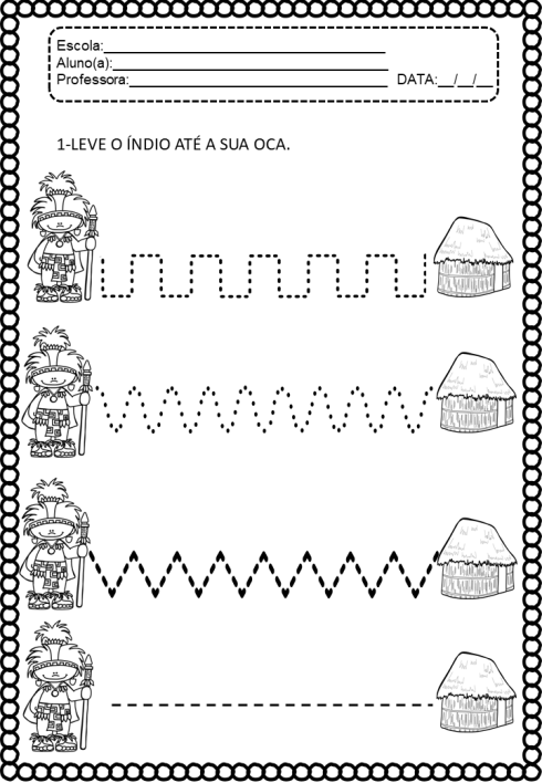 atividades do dia do indio 1 ano 490x708