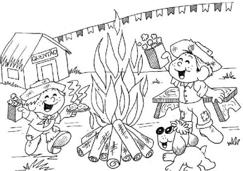 desenho da fogueira para festa junina