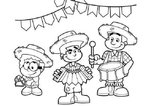 desenhos da festa junina a banda tocando