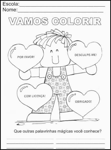 Colorindo as palavrinhas mágicas